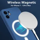 Чехол Macsafe для iPhone 12 11 Pro Max XS 12Mini SE 2020 XR X 7 8 Plus, Силиконовый противоударный Магнитный чехол с зарядным устройством Mag, безопасная задняя крышка