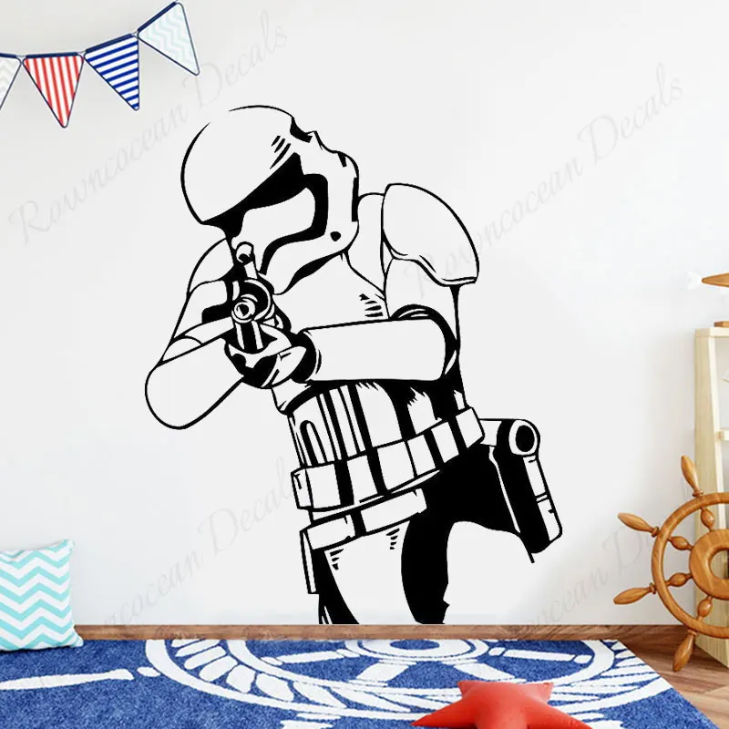 

Stormtrooper Vinyl Decal Wall Sticker Soldier Art Decorations For Home Housewares Living Room Kids Bedroom Dorm 4435