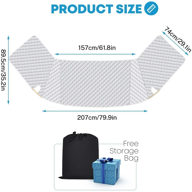 

RV Windshield Sunshade Cover, for Class C Ford 1997-2021 Motorhome Windshield Snow Cover 4 Layers with Mirror Cutouts