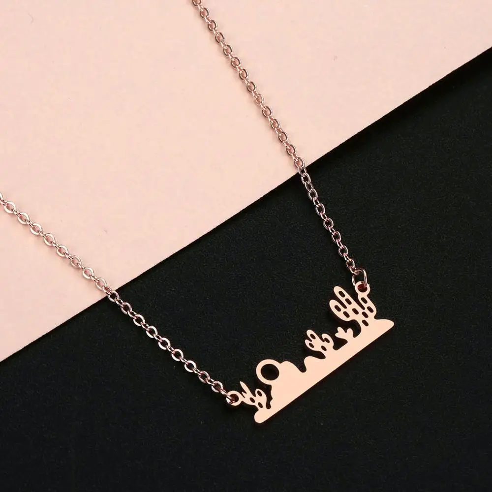 Женский чокер из нержавеющей стали С КАКТУСОМ и деревом | Украшения аксессуары