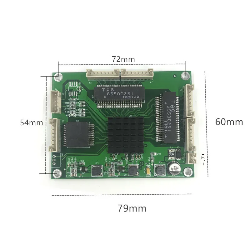Industrial Ethernet Switch Module 5 Ports Unmanaged10/100/1000mbps PCBA board OEM Auto-sensing Motherboard | Компьютеры и офис