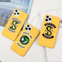 american tv riverdale southside serpents phone case for iphone 11 pro max x xr xs 8 7 6s plus candy yellow silicone cases