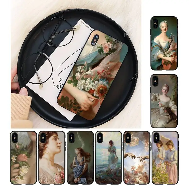 

Renaissance art Painting Phone Case For iPhone 11 8 7 6 6S Plus X XS MAX 5 5S SE 2020 XR 11 pro DIY Custom Cover