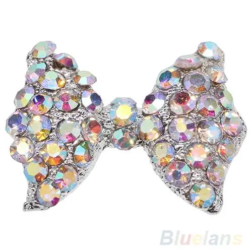 

10 Pcs 3D Rhinestone Bow Tie Shape Nail Art Tip Glitter Decoration DIY Manicure Clean the surface of your nails, brush the base