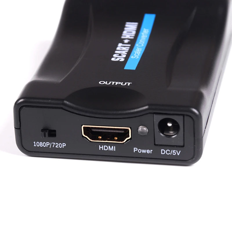 

1080P SCART To HDMI Converter Video Audio Upscale Signal Adapter Converters With Charging Adapter Cable for Sky Box DVD STB