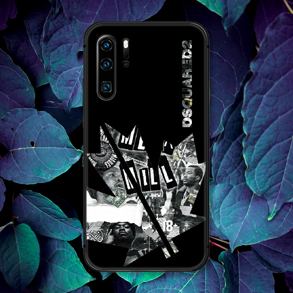 

Italian Luxury Trend Brand Leaf Phone Case For Huawei P Mate Smart 10 20 30 40 Lite Z 2019 Pro black Bumper Soft Cell Fashion