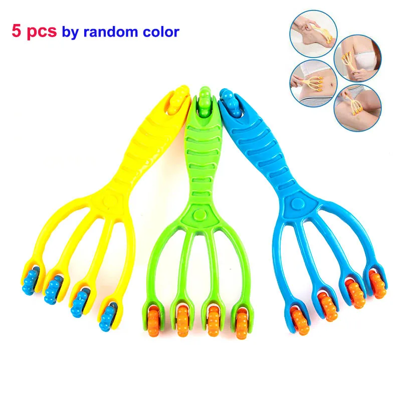 

5 Pcs / Lot Hand-held Full-body Relaxation Massage Comb Four-claw Roller Head Scalp Neck Foot Massage Relaxation Health Tool
