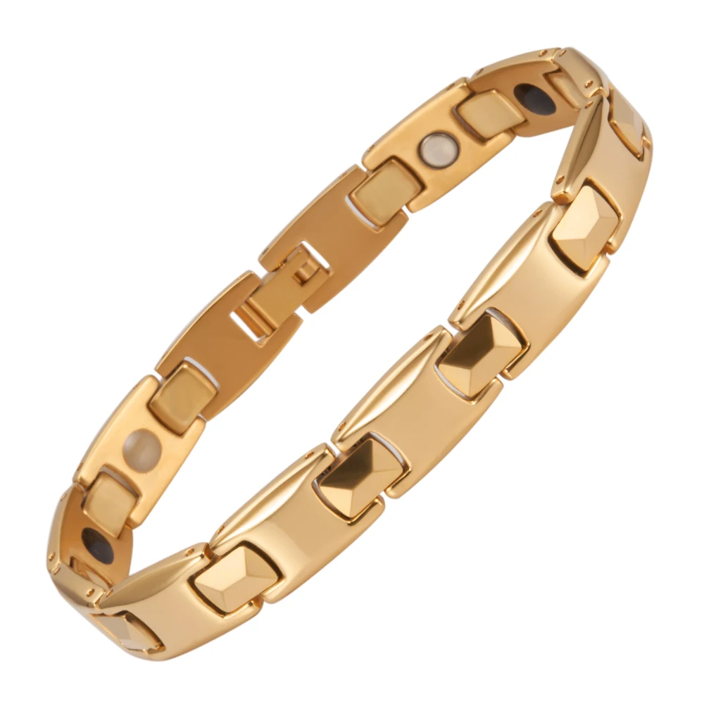 

Wollet Jewelry Health Care Magnetic Titanium Bracelet For Men Women 21.5cm Ion Infrared Magnet Energy