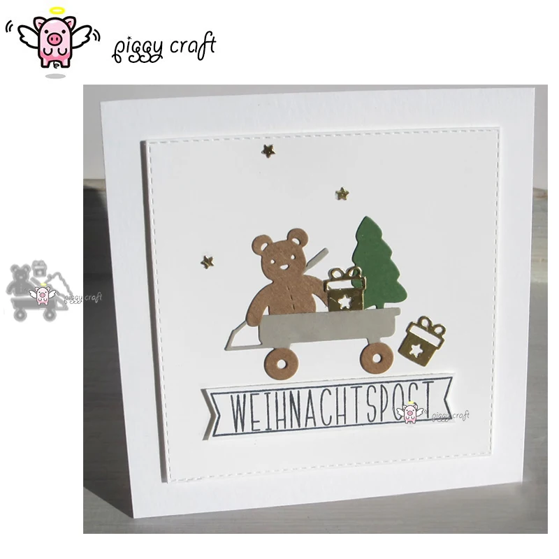 Piggy Craft metal cutting dies cut die mold Holiday gift trolley Scrapbook paper craft knife mould blade punch stencils | Дом и сад