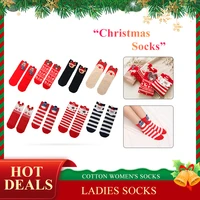 1 pair women socks casual winter christmas socks davids deer cotton cartoon keep warm cute lady girls sock christmas gift 2020
