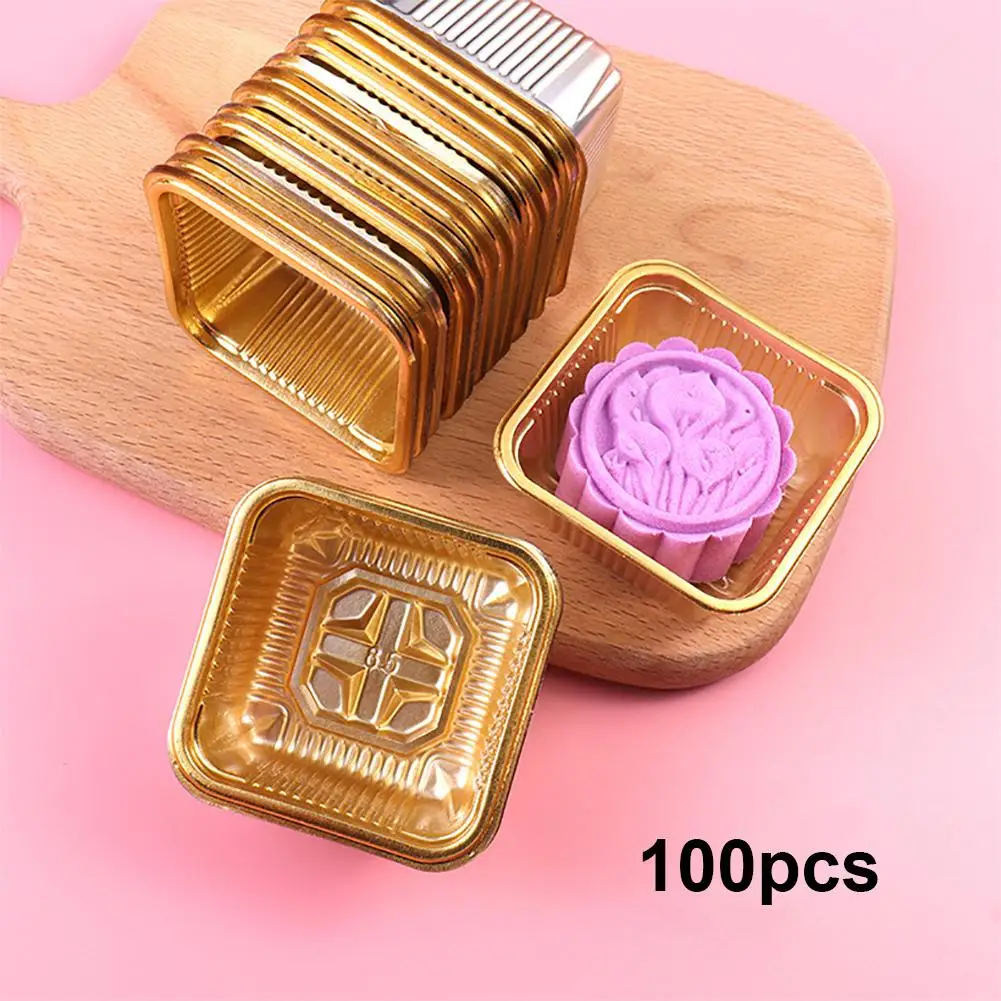 

100Pcs Plastic Baking Egg Yolk Puff Container Mooncake Pastry Boxes Packing Case