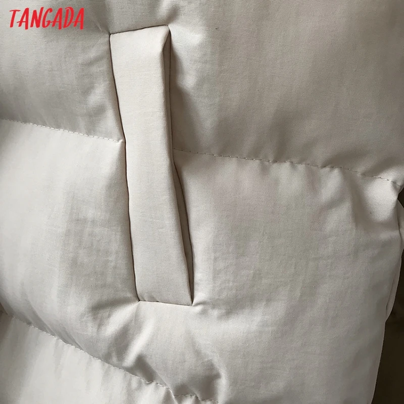 Tangada, Женские однотонные Длинные парки большого размера, толстые, с длинным рукавом, на пуговицах, с карманами, женское теплое корейское зимнее пальто, модное ATC02