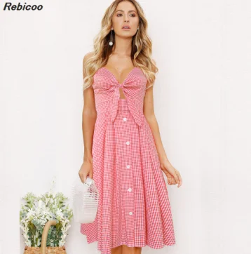 

fashion buttons beach print dress spaghetti strap women 2020 v neck backless dress sexy female flower dress holiday beach wear