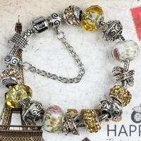 attractto personalized silver handmade braceletsbangles for women jewelry crystal bracelet charm flower diy bracelet sbr190343