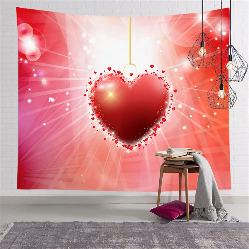 

Custom Fashion Valentine's Day Tapestry Hippie Boho Tapestries Wall Art Decor Hanging Fabric Living Ceiling Room Decor CGT002
