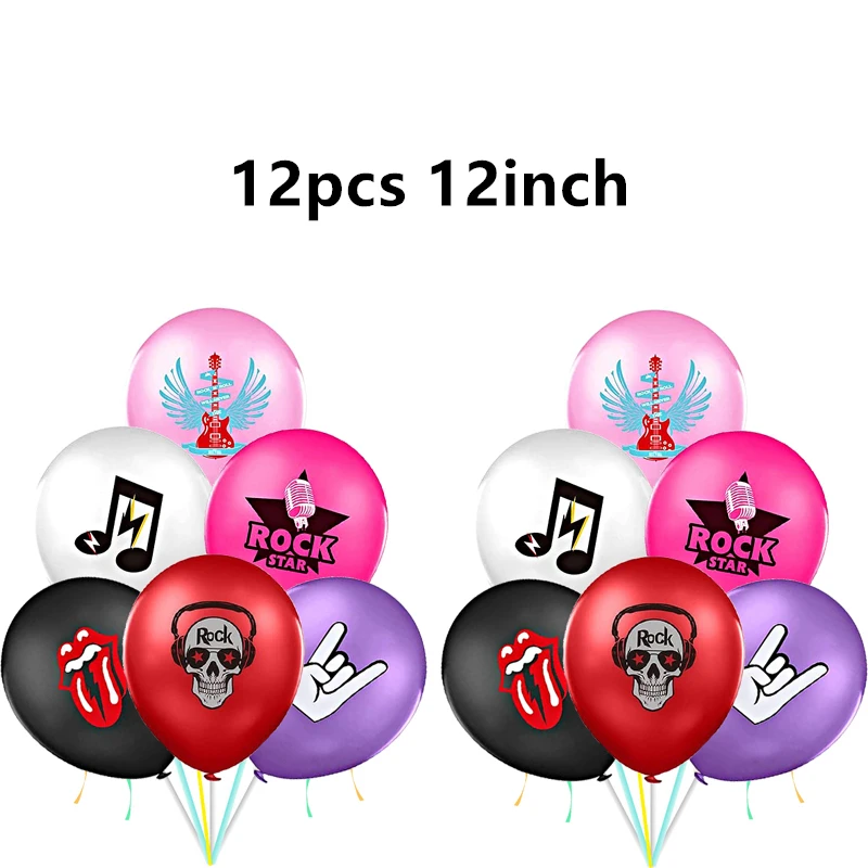 Рок-н-ролл воздушные шары видеозапись гитара Лента Микрофон на день рождения