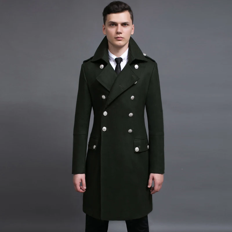 

Брендовое шерстяное мужское пальто, роскошный двубортный длинный Тренч, Мужские осенне-зимние пальто, размеры 5XL 6XL, мужские куртки и пальто