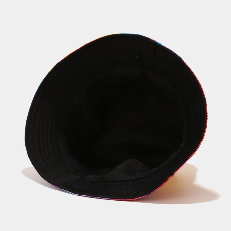 

Double-side Cotton New Men's Women's Bucket Hats Foldable Basin Cap Bonnie Panama Hat Joining Together To Dye Outdoor Sun Shade