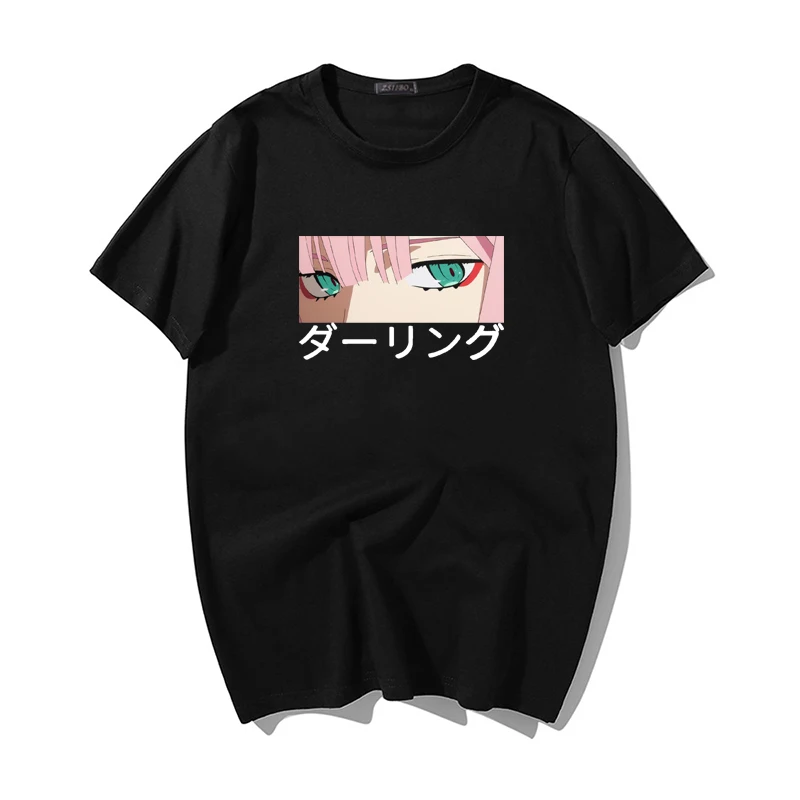 Мужская футболка с принтом Darling in the franxx свободная летняя коротким рукавом в стиле