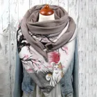 Универсальный осенне-зимний шарф теплый ветрозащитный двухслойный шарф с принтом кота с пряжкой Новый дизайнерский бренд Женская мода Bufanda
