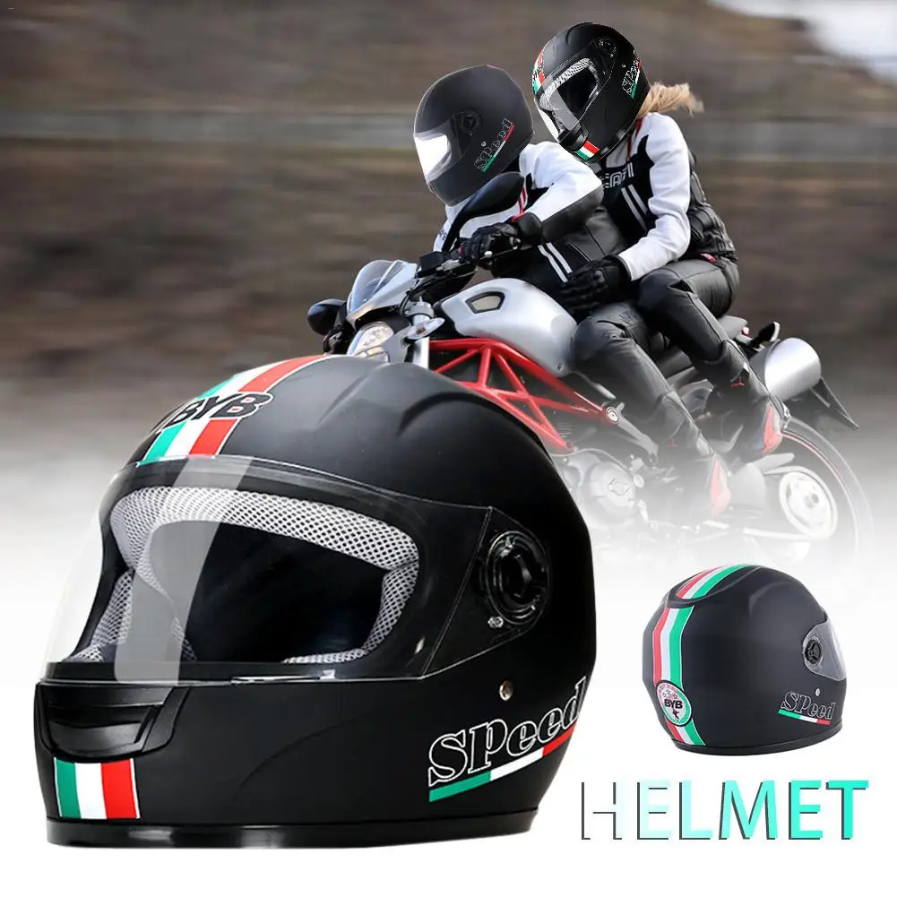 Прочный мотоциклетный шлем на все лицо прозрачный с воротником противотуманный