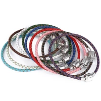 18 19 20 21cm leather bracelet sliver color basic snake chains fit charms bracelet trendy diy jewelry making women man gift set
