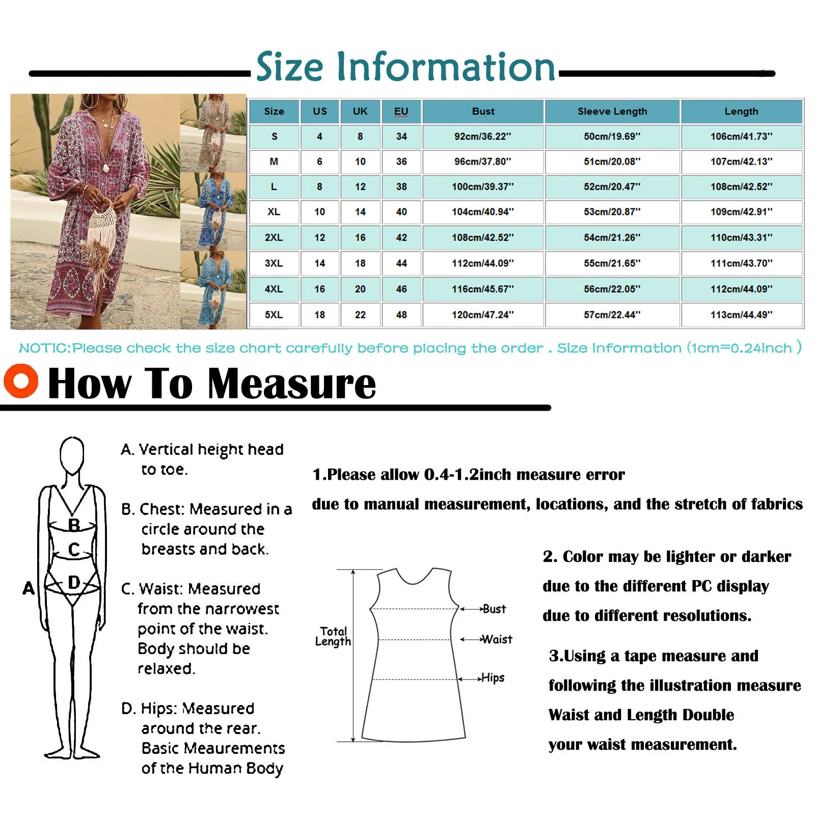 

Summer Beach Holiday Dresses Women Long Sleeve Boho Retro Graphic Printed Loose Dress V-neck Maxi Dress Beachwear Plus Size