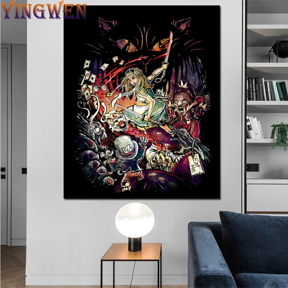 

Unknown Alice In Zombieland 5D Diamond Painting Cross Stitch Kits Full Diamond Mosaic Art Picture Of Rhinestones Home Decor Gift