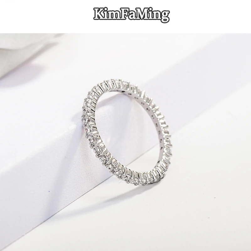 

Popular Zircon Row Rings Wedding Bands in Fashion Jewelry for Cool Girl Boys Casual R143