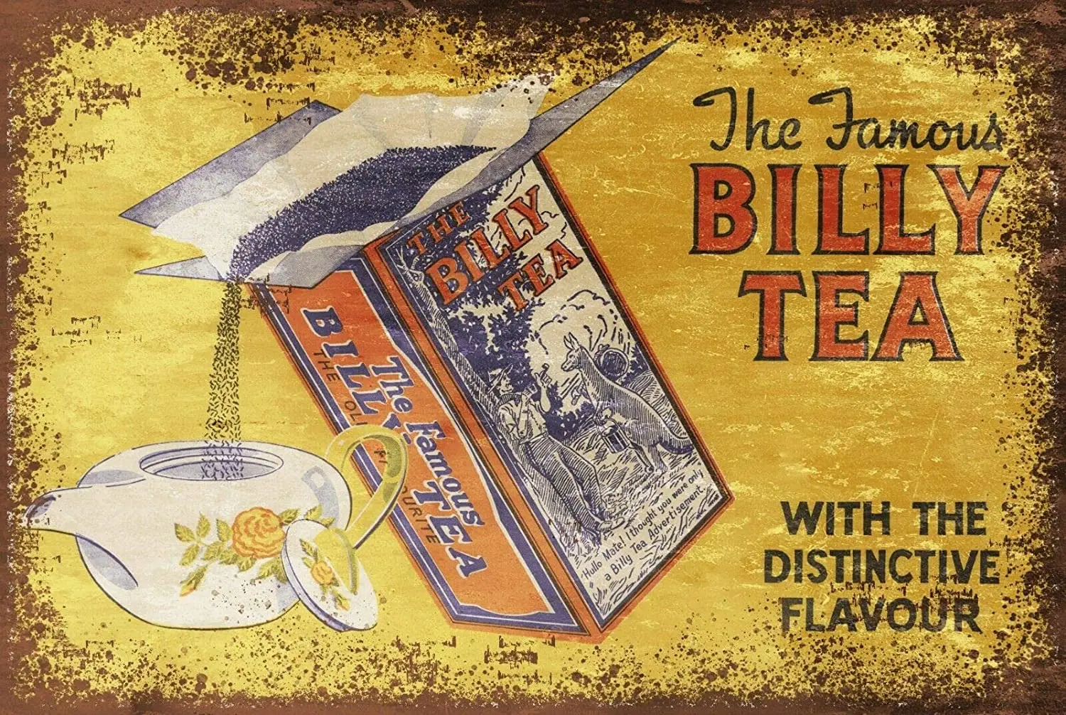 

Australian Billy Tea 12x8 Inches Metal Tin Sign Garage Decor Man Cave