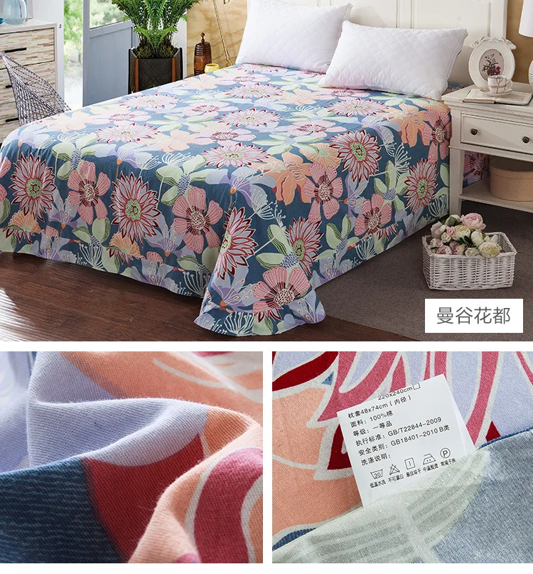 100% хлопок уплотненная шлифовальная простыня для матраса защитная крышка плоская