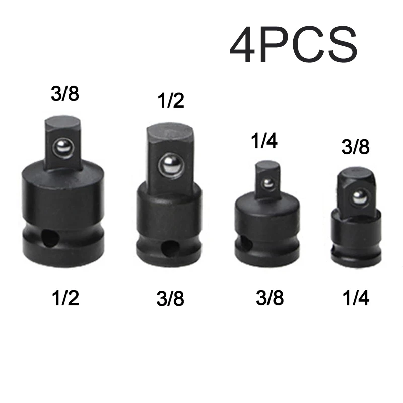 

4pcs Impact Socket Adapter & Reducer Set, Cr-V Reducing Impact Adapters for Driver Ratchet Socket Extension Conversion Tool Kit