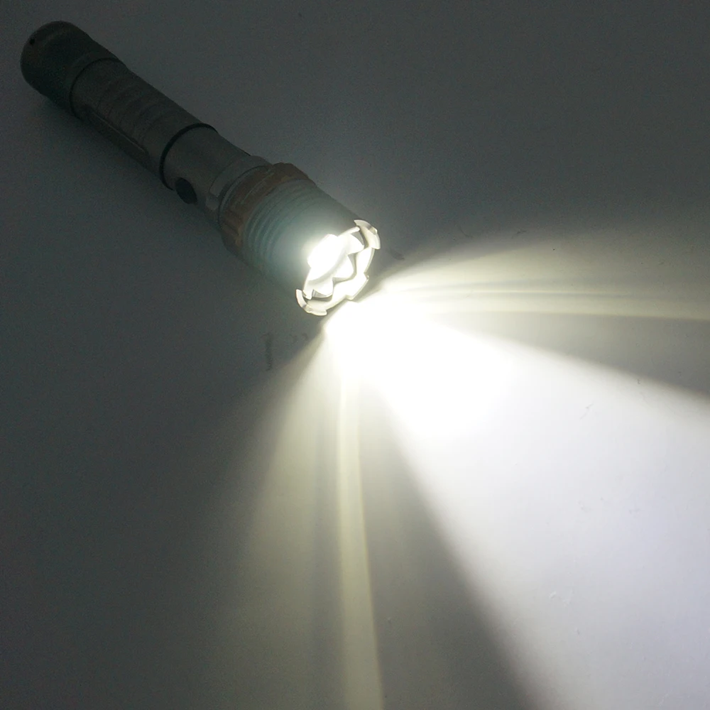 

Powerful 6000lm Tactical T6 LED Flashlight Zoomable Torch Rechargeable linterna Hunting Lamp for 18650 AAA battery direct charge