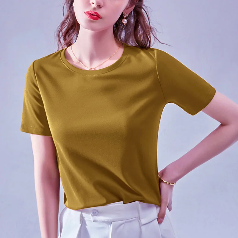 

New European and American classic retro high-quality recreational breathable women's T-shirt