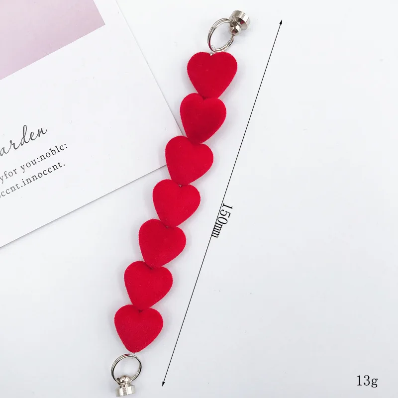 new diy mobile phone case jewelry accessories handmade plush love frosted marble pattern love mobile phone chain free global shipping