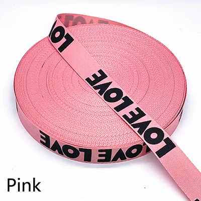 Pink Meetee, 8 метров, 25 мм, нейлоновая тесьма, цветная печать, кружевное полотно для сумки, ремень, пояс, сделай сам, декор одежды, лента, аксессуары для шитья - Цвет: Pink