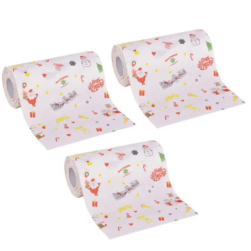 

Christmas Kitchen Paper Towel Roller Cartoon Elk Santa Snowman Cleaning Tissure