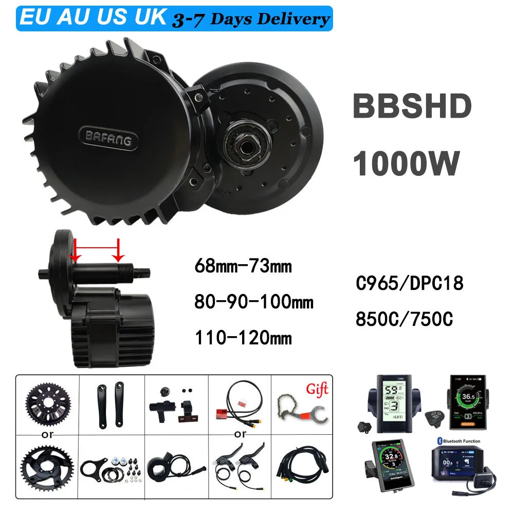 Мотор Bafang BBSHD 52 в 1000 Вт BBS03 Средний приводной двигатель электровелосипед комплект