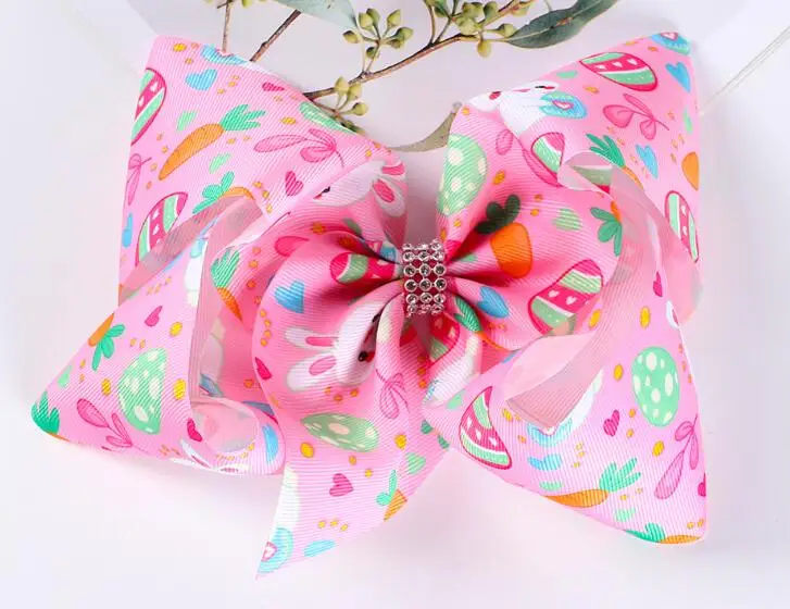 8 дюймов Большой на пасхальную тему с изображением кролика и банты волосов
