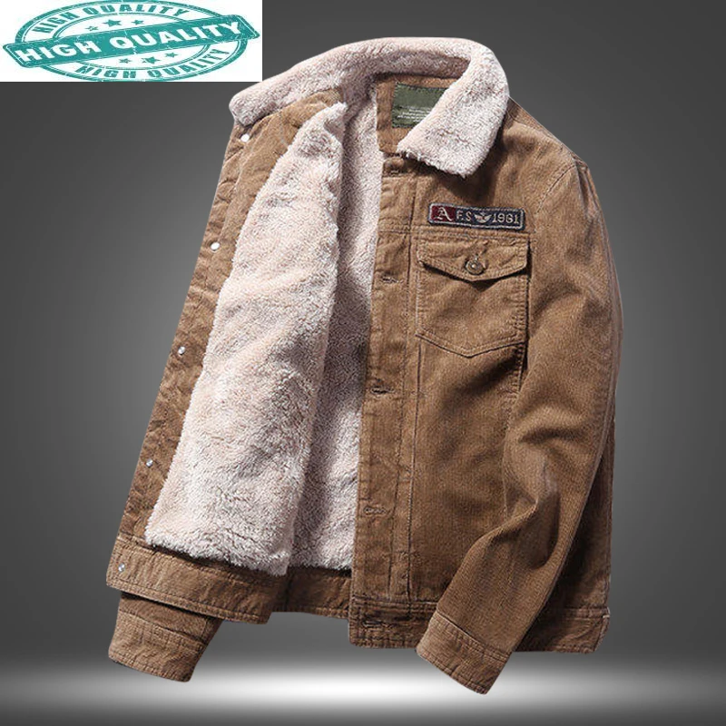 

Autumn Short Winter Jacket Men Faux Lamb Fur Collar Corduroy Cotton Coat Winter Jackets Mens Manteau Homme Hiver KJ753