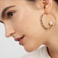 new fashion personality diamond exaggerated big ear hoop earrings alloy inlaid colored diamonds ladies earrings jewellery