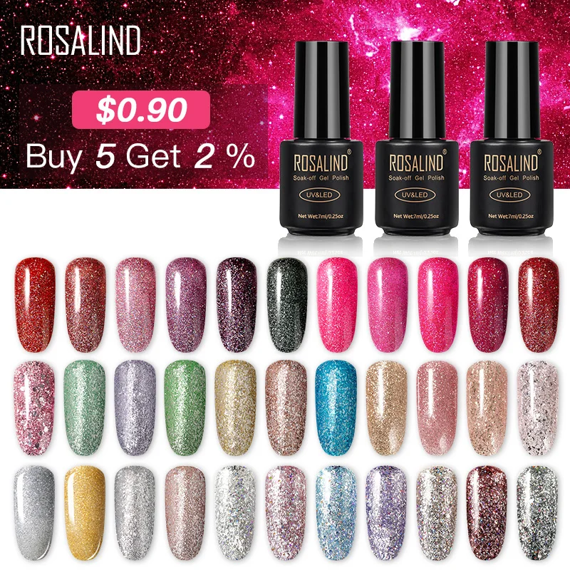 Гибридный УФ лак ROSALIND неоновый Гель для ногтей маникюрный набор 7 мл