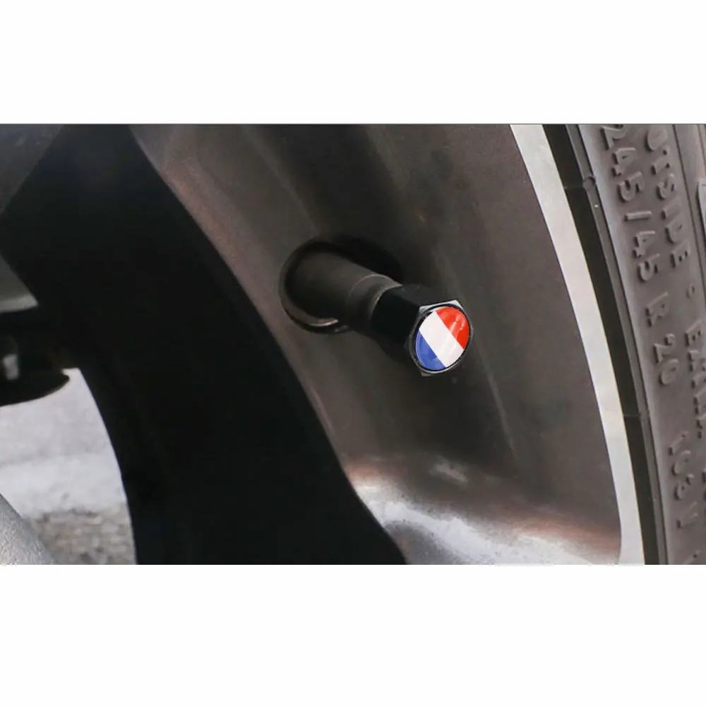 

ZZTZZ 4 Pcs/Set France Flag Car Valve Caps Car Dust Caps Tire Wheel Stem Air Valve Caps Valve Stem Cover for Cars Moto Bike