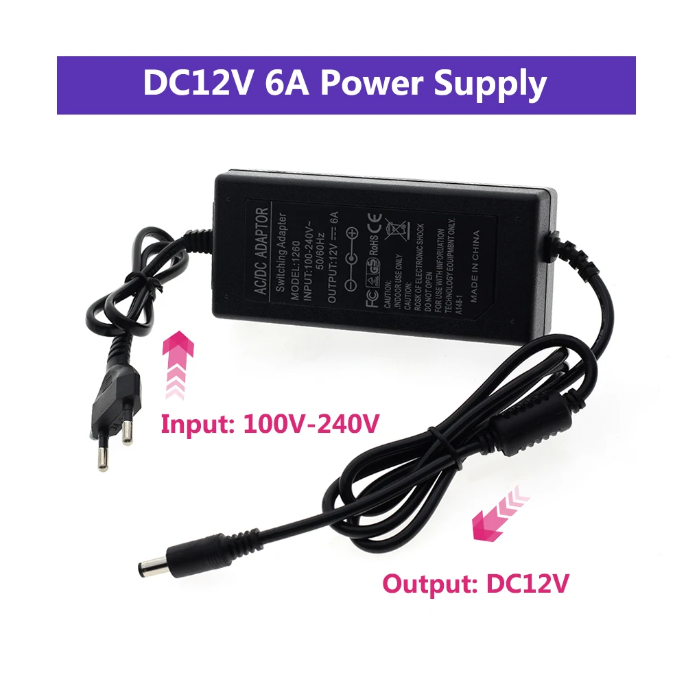 DC 5V 12V 24V Трансформаторы освещения 1A/2A/3A/5A/6A/8A/10A адаптер питания для светодиодной