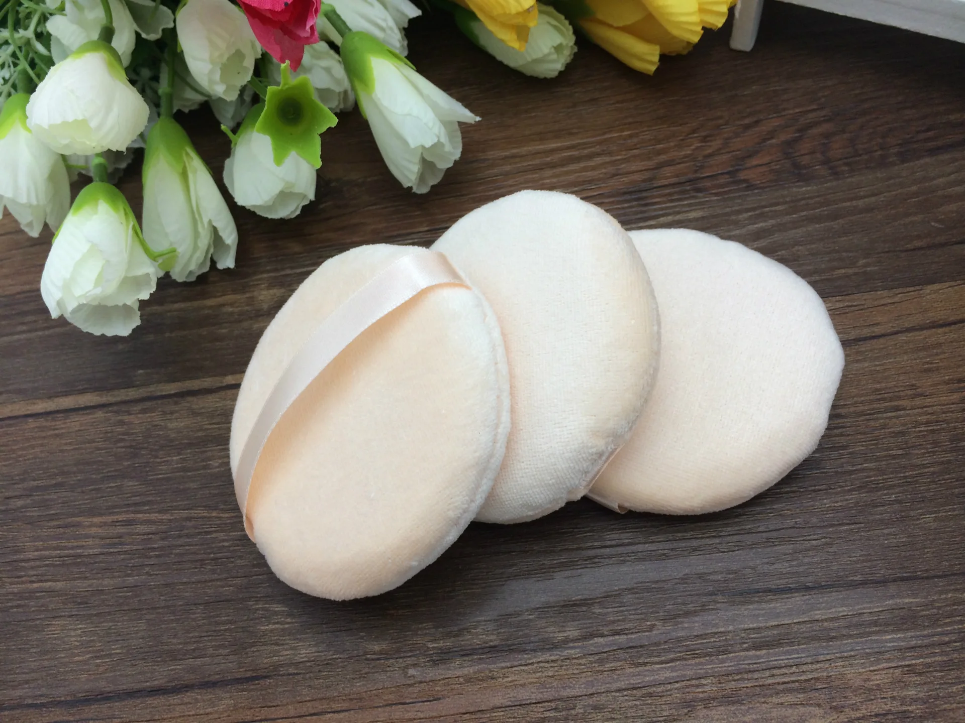 1 шт. большая хлопковая Сухая Пудра пуховка с лентой мягкая губка косметический