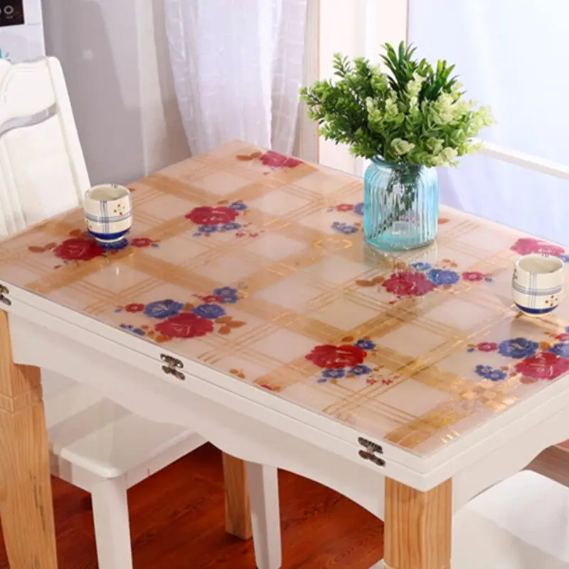 Водонепроницаемая скатерть для стола с узором кухонный ПВХ чехол подстилка из