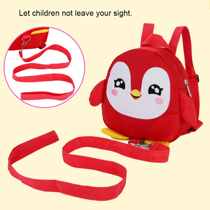 

Children Kids Backpack Anti-lost Mini Lovely Cartoon Penguin Safety Harness Belt Traction Rope C66