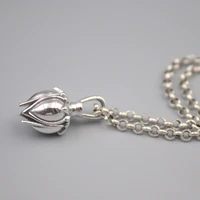 pure 925 sterling silver bless lucky lotus leaf pendant for men women best gift 2311mm