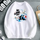 Толстовка мужская с китайскими буквами и журавлем, худи с японским принтом, удобная модная Толстовка в стиле панк, уличная Толстовка в стиле хип-хоп