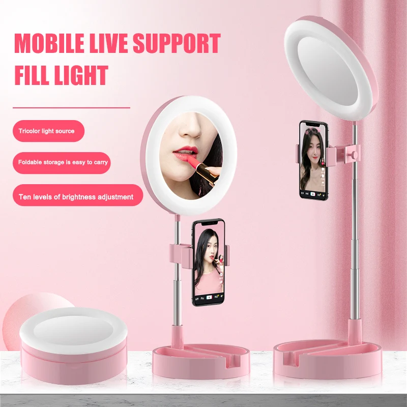

Photo Studio Phone Video Mini Desktop Table LED Ring Light Photography Dimmable Makeup Ring Lamp AS99